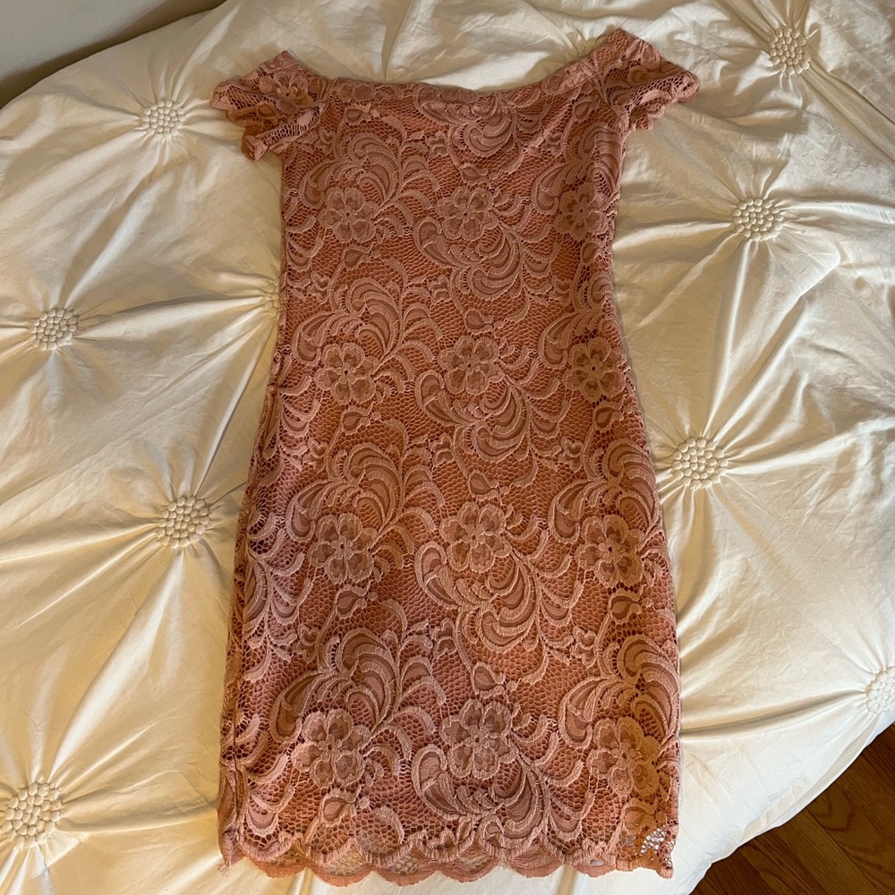 Pink Lace Bodycon Dress Size Small